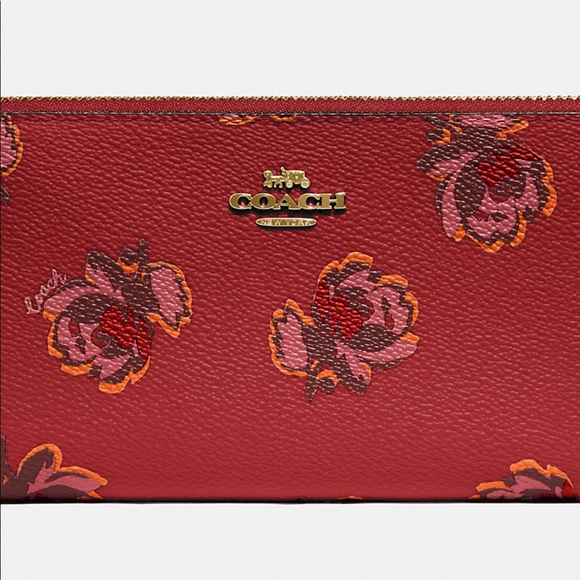 Coach Accordion Zip Wallet with Floral Print - Picture 2 of 3